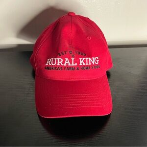 Rural King Red Baseball Cap - Men's Adjustable Hat